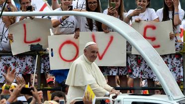 Le pape François arrive au Parc Blonia, le 28 juillet 2016 à Cracovie, pour la cérémonie d'ouverture des Journées mondiales de la Jeunesse [JANEK SKARZYNSKI / AFP]