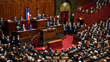 Le président François Hollande devant le Parlement réuni en Congrès, le 16 novembre 2015 [ERIC FEFERBERG / AFP]