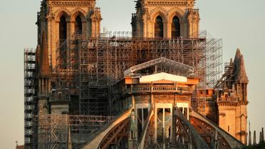 Notre-Dame de Paris, le 14 avril 2020, un an après le terrible incendie qui a détruit une partie de la cathédrale [THOMAS COEX / AFP]