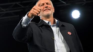 Le chef du Parti travailliste Jeremy Corbyn, lors du congrès de Liverpool, le 22 septembre 2018 [Paul ELLIS / AFP]