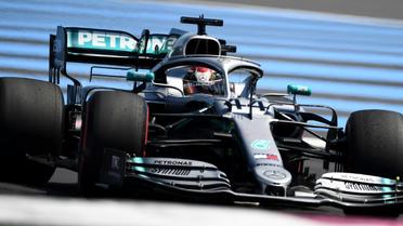 Le pilote britannique Lewis Hamilton au volant de sa Mercedes sur le circuit du Castellet lors des qualif. pour le GP de France, le 22 juin 2019 [Boris HORVAT                         / AFP]