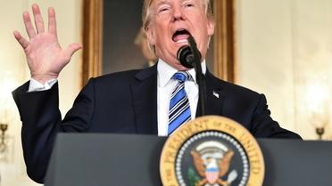 Le président Donald Trump lors d'une conférence de presse à la Maison Blanche le 23 mars 2018 [Nicholas Kamm / AFP]