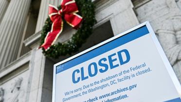 Les Archives nationales sont fermées à Washington à cause du "shutdown", le 22 décembre 2018 [ANDREW CABALLERO-REYNOLDS / AFP]