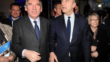François Bayrou et Alain Juppé le 8 mars 2014 à Pau [Gaizka Iroz / AFP/Archives]