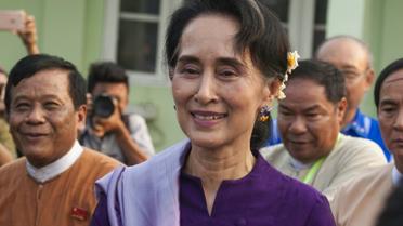 La prix Nobel de la paix Aung San Suu Kyi, le 14 mars 2016 à Naypyidaw [ / AFP/Archives]