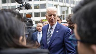 Joe Biden parle aux médias le 5 avril 2019 à Washington [TASOS KATOPODIS / GETTY IMAGES NORTH AMERICA/AFP]