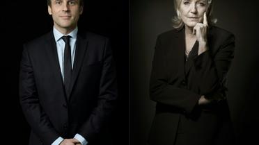 Emmanuel Macron (g) et Marine Le Pen sont qualifiés pour le second tour de la présidentielle [Eric Feferberg, Joël SAGET / AFP/Archives]