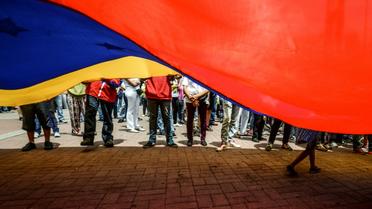 Des musiciens manifestent à Caracas, au Venezuela, le 7 mai 2017, alors que la vague de protestations contre le président Nicolas Maduro a fait 36 morts en un peu plus d'un mois [JUAN BARRETO / AFP]