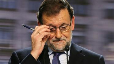 Le Premier ministre espagnol Mariano Rajoy, lors d'une conférence de presse à Madrid le 21 décembre 2015 [CESAR MANSO / AFP]