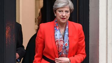 Theresa May quitte le QG du Parti conservateur à Londres le 9 juin 2017 [Ben STANSALL / AFP]