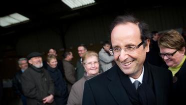 François Hollande le 28 février 2011 à Champfleur