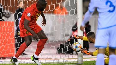 L'attaquant belge Romelu Lukaku lors du match de qualification à l'Euro-2020 face à San Marin, le 10 octobre 2019 à Bruxelles [YORICK JANSENS / BELGA/AFP]
