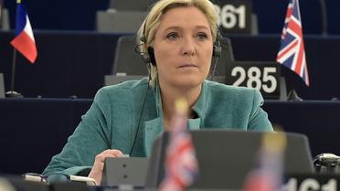 Marine Le Pen siège au Parlement européen de Strasbourg, le 3 février 2016 [PATRICK HERTZOG / AFP/Archives]