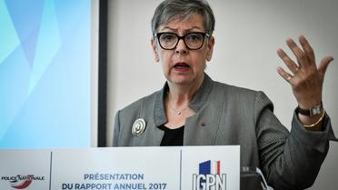 La cheffe de l'IGPN, Marie-France Monéger-Guyomarc'h lors d'une conférence de presse consacrée au bilan 2017 de "la police des polices", le 26 juin 2018 à Paris [STEPHANE DE SAKUTIN / AFP]