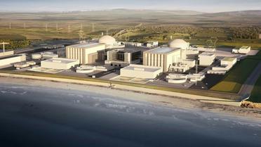 Les deux réacteurs nucléaires prévus à Hinkley Point au Royaume-Uni d'après une image de synthèse fournie par EDF à Londres le 28 juillet 2016 [HO / EDF ENGERY/AFP/Archives]