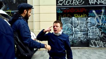 Laurent Theron blessé à l'oeil droit par une grenade de désencerclement lors d'une manifestation contre la loi Travail à Paris le 15 septembre 2016  [Greg Sandoval / AFP/Archives]