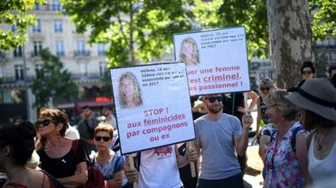 Manifestation contre les féminicides et les violences faites aux femmes, le 6 juillet 2019 à Paris [Martin BUREAU / AFP/Archives]