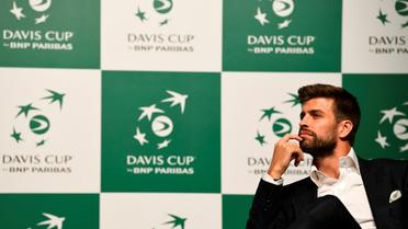 Gerard Piqué à Madrid le 17 octobre 2018, lors de la présentation de la ville hôte de la nouvelle Coupe Davis [GABRIEL BOUYS                      / AFP]