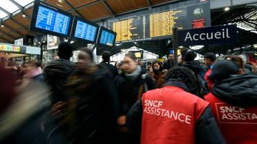 La gare Saint-Lazare à Paris le 26 avril 2016, jour de grève à la SNCF [MIGUEL MEDINA / AFP/Archives]