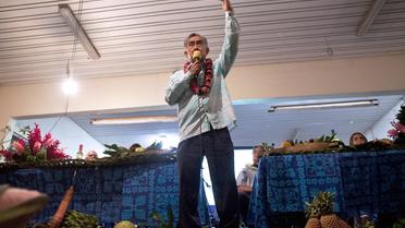 L'ex-président de la Polynésie française Oscar Temaru, le 17 avril 2013 à Papeete [Gregory Boissy / AFP/Archives]