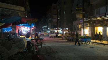 La ville d'Alep dans la nuit du 26 au 27 février 2016 en Syrie [KARAM AL-MASRI / AFP]