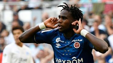 L'attaquant de Reims Boulaye Dia buteur lors de la victoire à Marseille 2-0 en 1re journée de L1 [GERARD JULIEN / AFP]