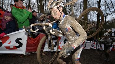 Le cycliste néerlandais Lars Van der Haar au cours de la 4e étape de la Coupe du Monde de cyclo-cross, le 22 décembre 2013 à Namur [David Stockman / BELGA/AFP/Archives]