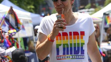 Un participant à la Harlem Pride de New York le 29 juin 2019 [Kena Betancur / Afp/AFP]
