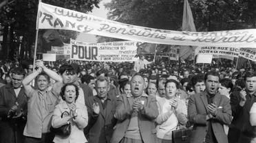Manifestation de grévistes le 29 mai 1968 à Paris, à l'appel de la CGT  [JACQUES MARIE / AFP/Archives]