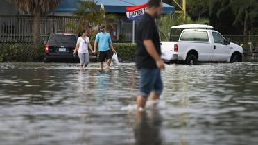 Innondations en au nord de Miami en Floride le 14 novembre 2016 [JOE RAEDLE / GETTY IMAGES NORTH AMERICA/AFP/Archives]