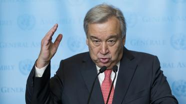Le prochain patron des Nations unies Antonio Guterres au siège de l'ONU le 12 décembre 2016 [Eduardo Munoz Alvarez / AFP]