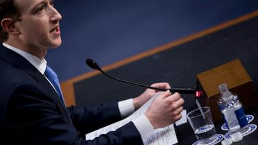 Le patron de Facebook Mark Zuckerberg lors de son audition devant le Sénat à Washington le 10 avril 2018 [Brendan Smialowski / AFP]