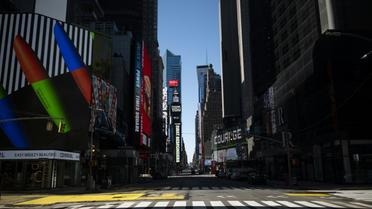 Le célèbre Times Square de New York dépeuplé, le 11 avril 2020 [Johannes EISELE / AFP/Archives]