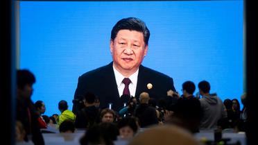Xi Jinping s'exprime devant un parterre de dirigeants mondiaux réunis au premier Salon des importations de Shanghai, le 5 novembre 2018 [Johannes EISELE / AFP]