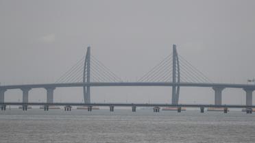 Vue générale du pont reliant Hong Kong, Macao et la Chine continentale à Zhuhai (Chine) le 22 octobre 2018 [FRED DUFOUR / AFP]