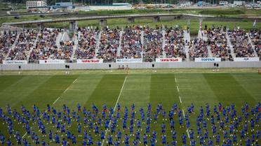 Le stade de Kamaishi, inauguré le 19 août 2018, accueillera le Mondial de rugby [Behrouz MEHRI / AFP]