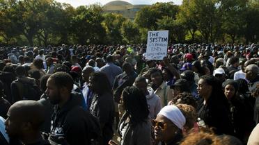 Manifestation de Noirs à Washington pour réclamer plus de justice, le 10 octobre 2015 [Andrew Caballero-Reynolds / AFP]