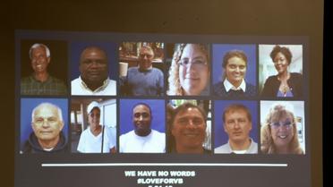 Les 12 victimes identifiées samedi par les autorités de Virginia Beach, dont les photos ont été projetées sur un écran lors d'une conférence de presse émouvante [Eric BARADAT  / AFP]