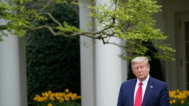 Donald Trump, le 14 avril 2020 dans les jardins de la Maison Blanche [MANDEL NGAN / AFP]