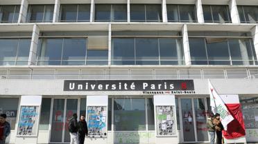 L'entrée de l'Université Paris-8 bloquée par des étudiants, le 6 avril 2018 à Saint-Denis [Ludovic MARIN / AFP/Archives]