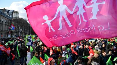 Manifestation à l'appel de la "Manif pour tous" contre l'extension de la PMA pour les couples de femmes, le 19 janvier 2020 à Paris [Christophe ARCHAMBAULT / AFP]