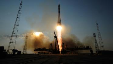 La fusée Soyouz MS-01 au décollage le 7 juillet 2016 à Baïkonour au  Kazakhstan [VASILY MAXIMOV / AFP]