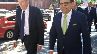 Le représentant américain au commerce Robert Lighthizer et le ministre mexicain de l'Economie Ildefonso Guajardo, le 23 octobre 2018 à Washington [Alina DIESTE / AFP]