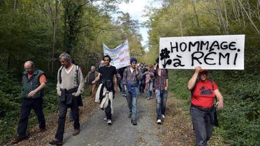 Des soutiens de Rémi Fraisse, tué en 2014 sur le site du barrage de Sivens, dans le Tarn, manifestent à Gaillac le 25 octobre 2015 [REMY GABALDA / AFP/Archives]