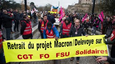 Manifestation contre la réforme des retraites, à Nantes,le 10 décembre 2019 [Loic VENANCE / AFP]