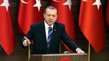 Le président turc Recep Tayyip Erdogan lors d'un discours à Ankara, le avril 2016  [STR / TURKISH PRESIDENTIAL PRESS OFFICE/AFP]