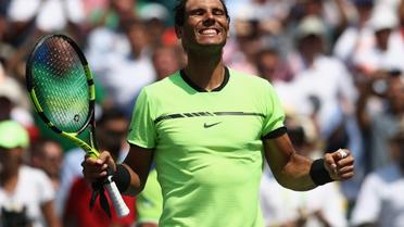 L'Espagnol Rafael Nadal se qualifie en finale du Masters 1000 de Miami en battant l'Italien Fabio Fognini, le 31 mars 2017 à Key Biscayne, en Floride [JULIAN FINNEY / Getty/AFP]