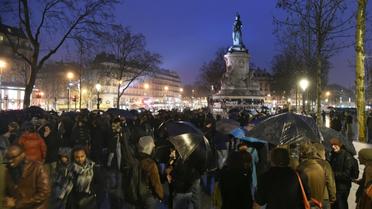 Le mouvement "Nuit debout", ici le 2 avril 2016, a encore rassemblée des centaines de personnes dans la nuit du 4 au 5 avril, sur la place de la République à Paris [DOMINIQUE FAGET / AFP/Archives]