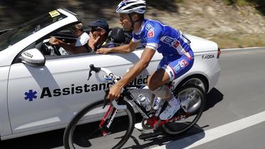 Nacer Bouhanni (FDJ.fr) a abandonné le Tour de France au cours de la 6e étape, jeudi, entre Aix-en-Provence et Montpellier [JOEL SAGET / AFP]