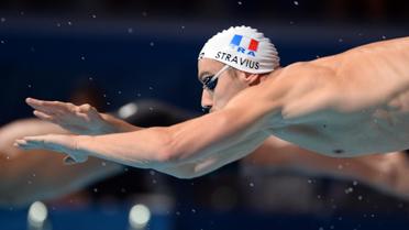 Le Français Jérémy Stravius lors de la finale du relais 4x200 m nage libre, aux Mondiaux de Barcelone le 2 août 2013 [François-Xavier Marit / AFP]